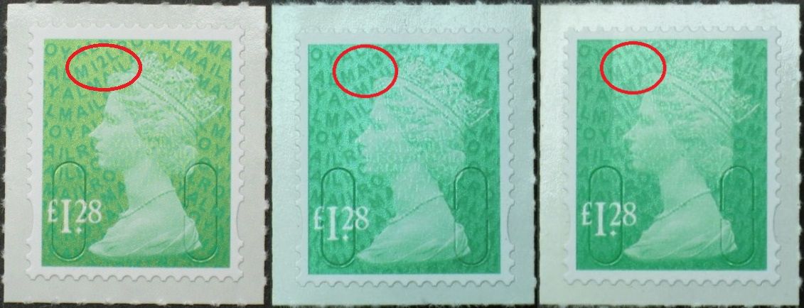 2012-14 GB - SGU2939 £1.28 Emerald Green (D) 2B Set of 3 MNH